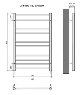 Водяной полотенцесушитель Aquatek Либерти AQ RR1080CH П10 50x80см хром